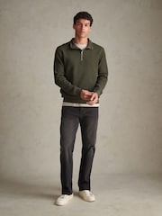 Жасыл - U.S. Polo Assn French Rib 1/4 Funnel Sweat Top - 8суретінің 3 суреті