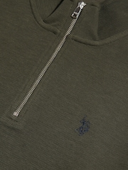 Жасыл - U.S. Polo Assn French Rib 1/4 Funnel Sweat Top - 8суретінің 7 суреті