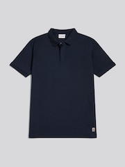U.S. Polo Assn Navy Blue Check Trim Mercerised Cotton Polo Shirt - Image 5 of 7