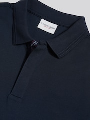U.S. Polo Assn Navy Blue Check Trim Mercerised Cotton Polo Shirt - Image 6 of 7