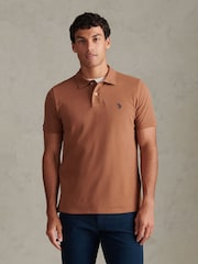 U.S. Polo Assn Brown Double Horsemen Polo Shirt - Image 1 of 7