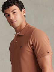 U.S. Polo Assn Brown Double Horsemen Polo Shirt - Image 2 of 7