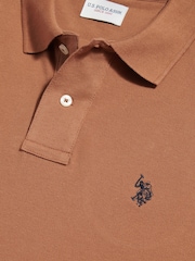 U.S. Polo Assn Brown Double Horsemen Polo Shirt - Image 6 of 7