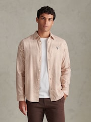 Brun - U.S. Polo Assn Textured Weave Gingham Shirt - Bilde 1 av 9