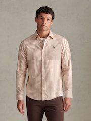 Brun - U.S. Polo Assn Textured Weave Gingham Shirt - Bilde 6 av 9
