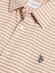 Brun - U.S. Polo Assn Textured Weave Gingham Shirt - Bilde 8 av 9