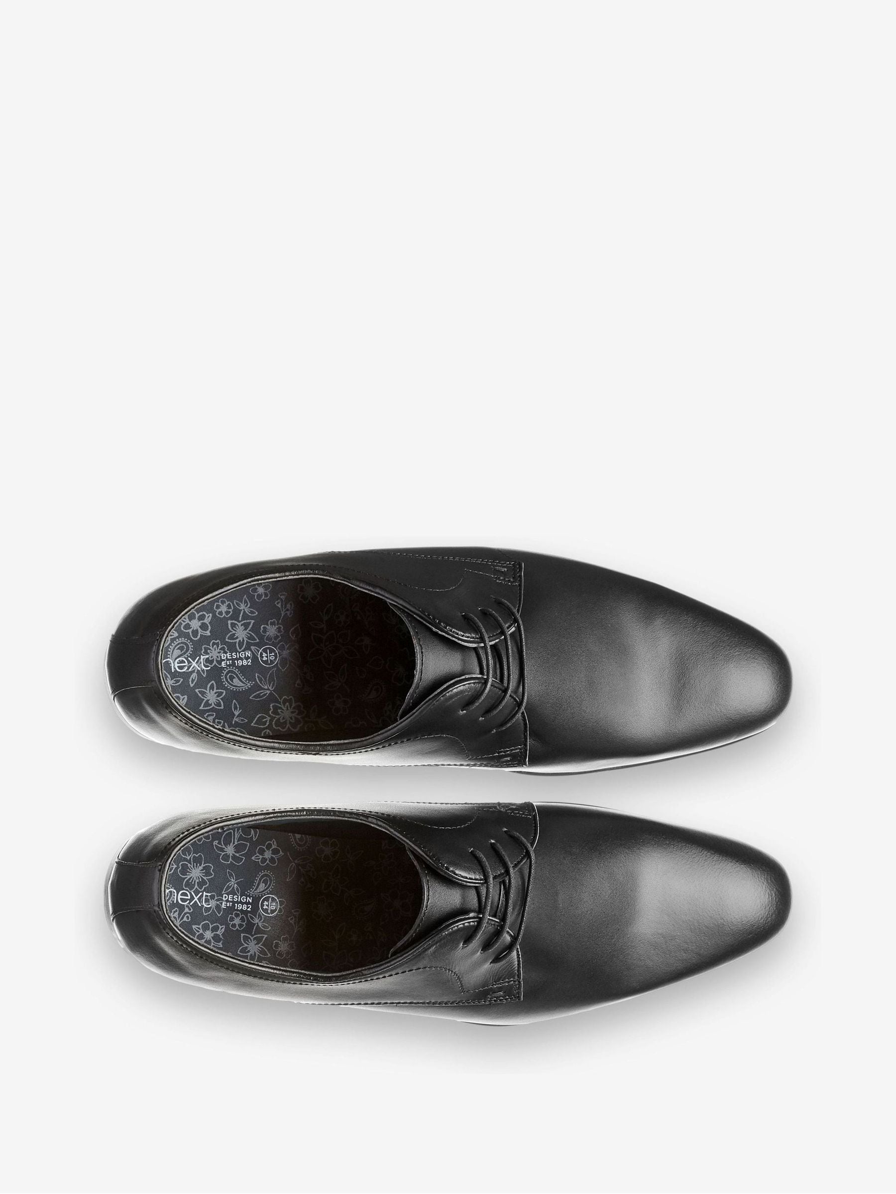 Buy Black Standard Fit Leather Plain Derby Shoes from Next USA