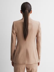 Reiss Camel Marlie Tailored Wool Blend Single Breasted Suit Blazer - Image 5 of 5