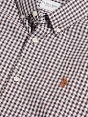 U.S. Polo Assn. Brown Gingham Shirt - Image 7 of 8