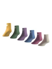 adidas White Mid Ankle Socks 3 Pack - Image 6 of 9