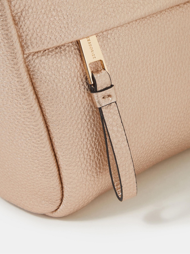 Accessorize Gold Zip Front Crossbody Bag - Image 2 of 3 Accessorize Gold Zip Front Crossbody Bag - Image 2 of 3