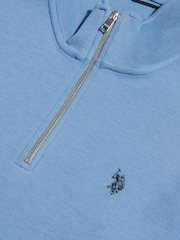 Көк - U.S. Polo Assn French Rib 1/4 Funnel Sweat Top - 3суретінің 2 суреті