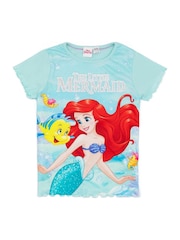 Vanilla Underground Blue Little Mermaid Vanilla Underground Girls Blue Licensing Short 100% Cotton Pyjamas - Image 3 of 5