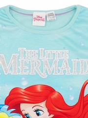 Vanilla Underground Blue Little Mermaid Vanilla Underground Girls Blue Licensing Short 100% Cotton Pyjamas - Image 5 of 5