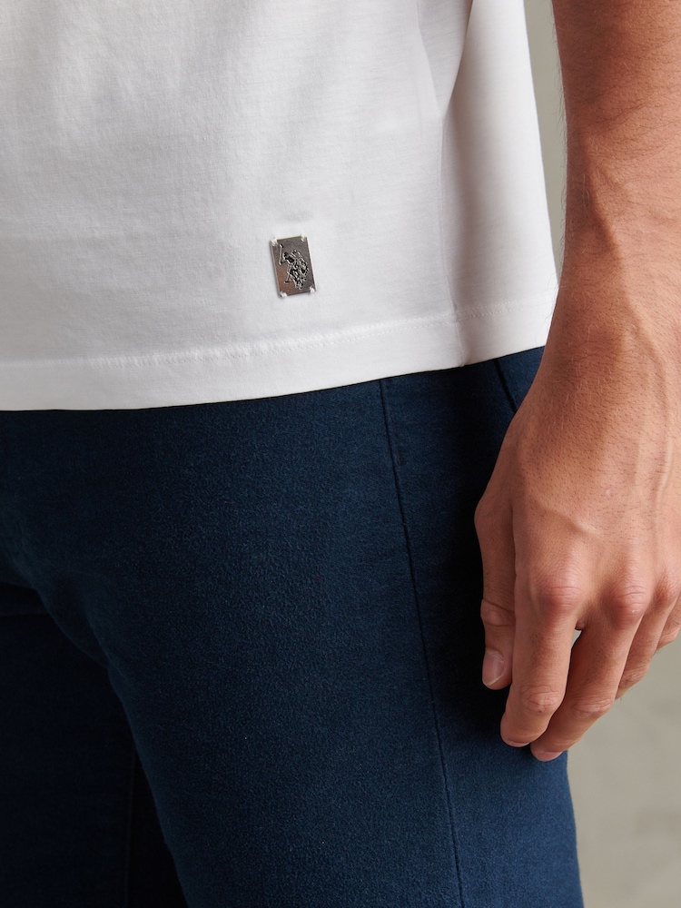 Blanco - U.S. Polo Assn. Camiseta de algodón Supima prémium - Imagen 2 de 6