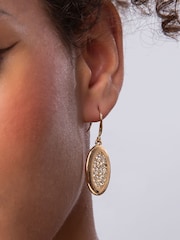 Aela Gold Tone Crystal Pave Drop Earrings - Image 1 of 2