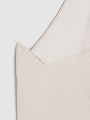 Reiss Ecru Stadium Slim Fit Double Breasted Cotton Blazer - Image 8 of 9