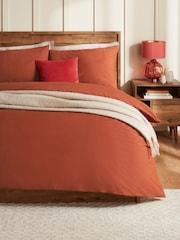 Rust Dark Cotton Rich Duvet Cover and Pillowcase Set - Image 1 of 4