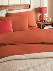 Rust Dark Cotton Rich Duvet Cover and Pillowcase Set - Image 2 of 4