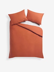 Rust Dark Cotton Rich Duvet Cover and Pillowcase Set - Image 4 of 4