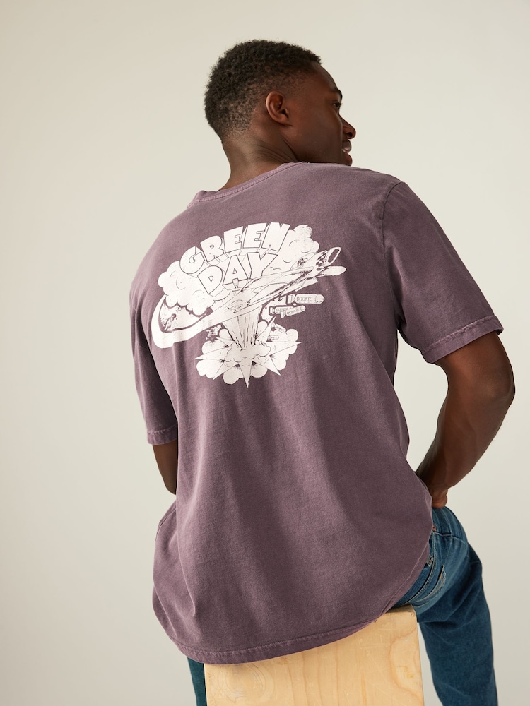 Purple Regular Fit Band Graphic 100% Cotton T-Shirt - Image 1 of 9