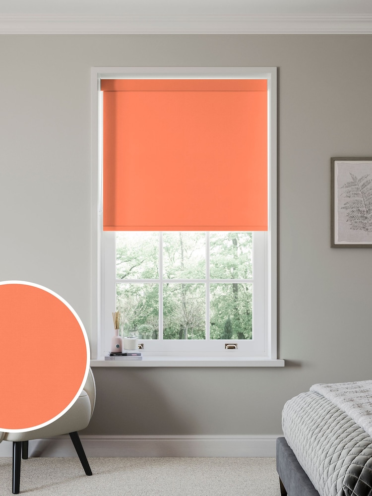 Coral Pink Echo Made to Measure Blackout Roller Blind - Image 1 of 6