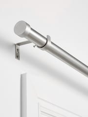 Brushed Silver Stud Finial Extendable 35mm Curtain Pole Kit - Image 1 of 5