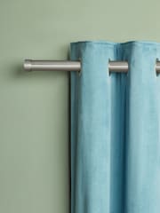 Brushed Silver Stud Finial Extendable 35mm Curtain Pole Kit - Image 2 of 5