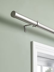 Brushed Silver Stud Finial Extendable 35mm Curtain Pole Kit - Image 3 of 5