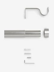 Brushed Silver Stud Finial Extendable 35mm Curtain Pole Kit - Image 4 of 5