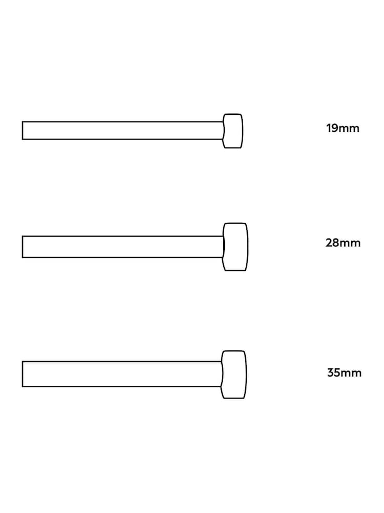 Brushed Silver Stud Finial Extendable 35mm Curtain Pole Kit - Image 5 of 5