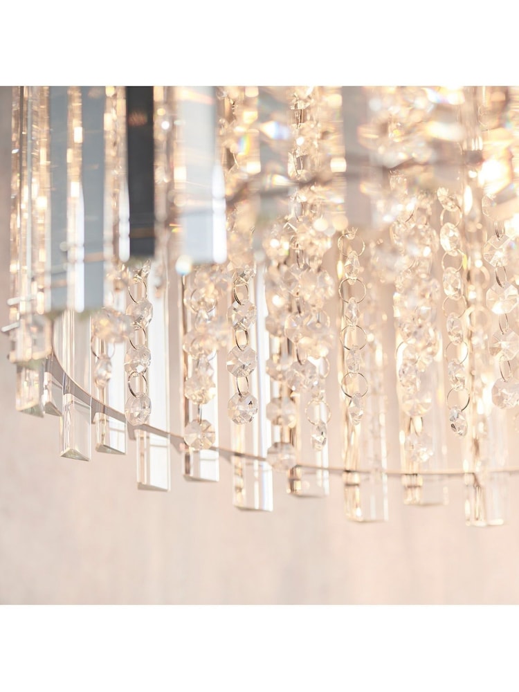 Gallery Home Silver Kimbie Pendant Flush Ceiling Light - Image 2 of 7