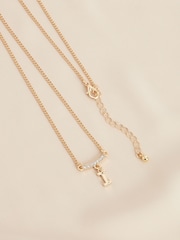 Gold Tone I Initial Necklace Letter I - Image 1 of 3