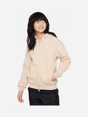 Бежевый - Nike Purple Raisin Oversized Club Fleece Zip Up Hoodie - Image 1 of 7