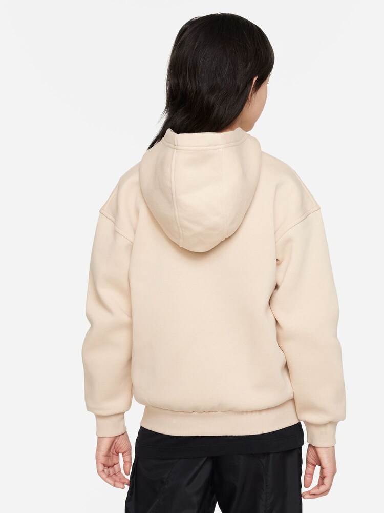 Бежевый - Nike Purple Raisin Oversized Club Fleece Zip Up Hoodie - Image 2 of 7