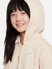 Бежевый - Nike Purple Raisin Oversized Club Fleece Zip Up Hoodie - Image 4 of 7