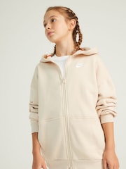 Бежевый - Nike Purple Raisin Oversized Club Fleece Zip Up Hoodie - Image 6 of 7