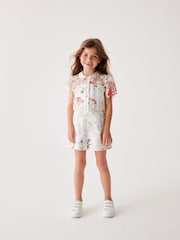 Baker by Ted Baker Floral Burnout White Playsuit - Image 1 of 1