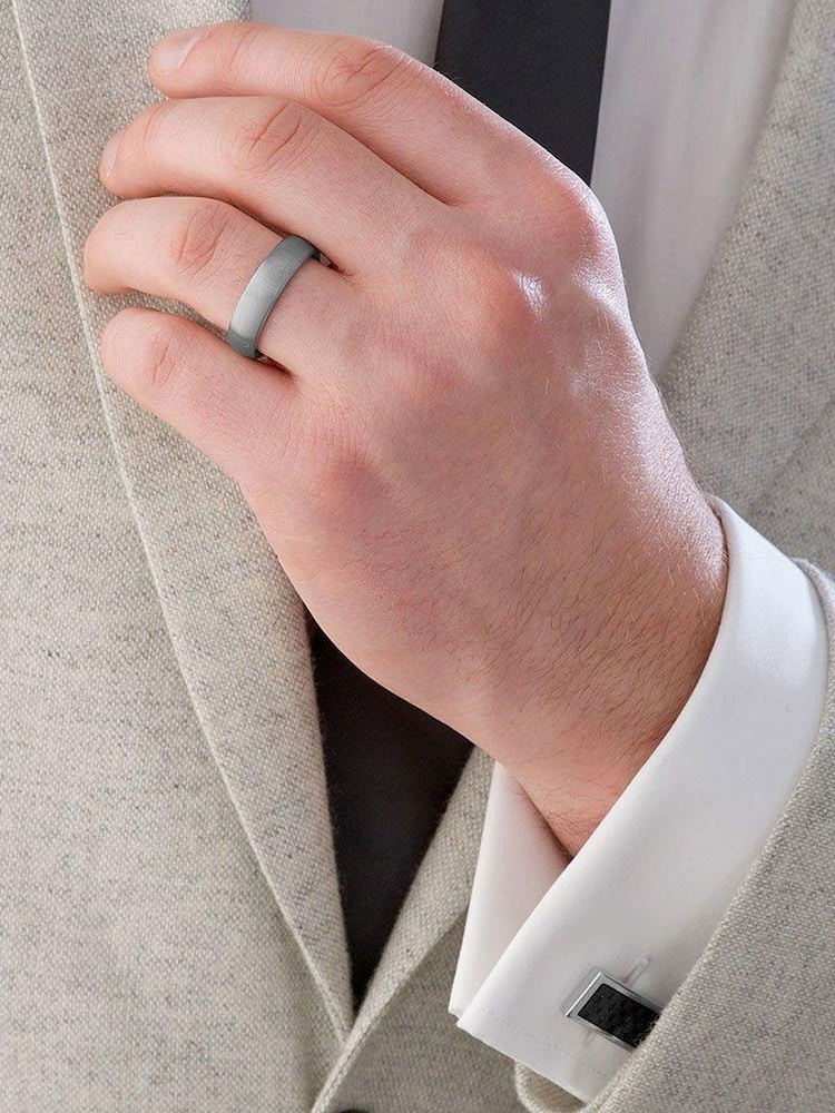 Beaverbrooks Silver Tone Titanium Brushed Ring - Image 3 of 3 Beaverbrooks Silver Tone Titanium Brushed Ring - Image 3 of 3
