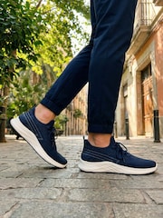 Novo Blue NORTH Mesh Knit Lace Up Trainers - Image 1 of 4