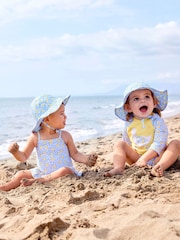 JoJo Maman Bébé Blue Lemon UPF 50 Floppy Sun Hat - Image 4 of 7