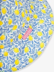 JoJo Maman Bébé Blue Lemon UPF 50 Floppy Sun Hat - Image 7 of 7