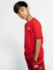 Nike University Red 100% Cotton Futura T-Shirt - Image 1 of 6