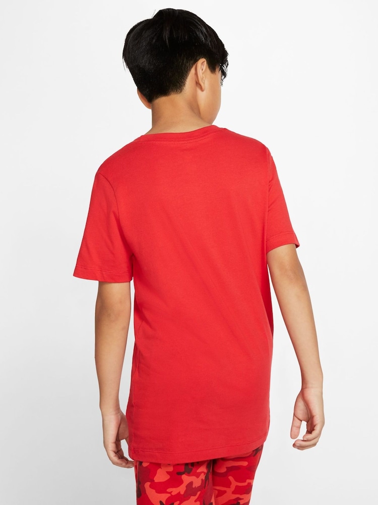 Nike University Red 100% Cotton Futura T-Shirt - Image 2 of 6