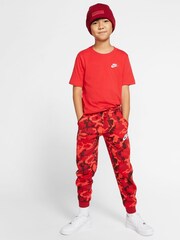 Nike University Red 100% Cotton Futura T-Shirt - Image 3 of 6