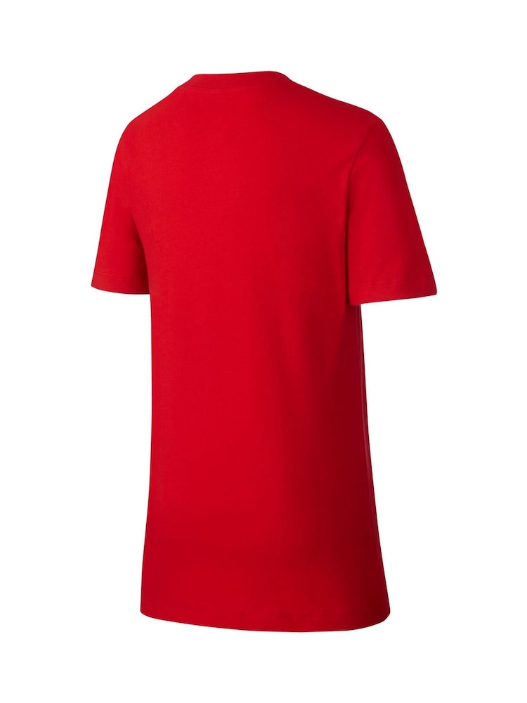 Nike University Red 100% Cotton Futura T-Shirt - Image 6 of 6