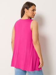 Yours Curve Dark Pink Pleated Front Vest - Image 3 of 5