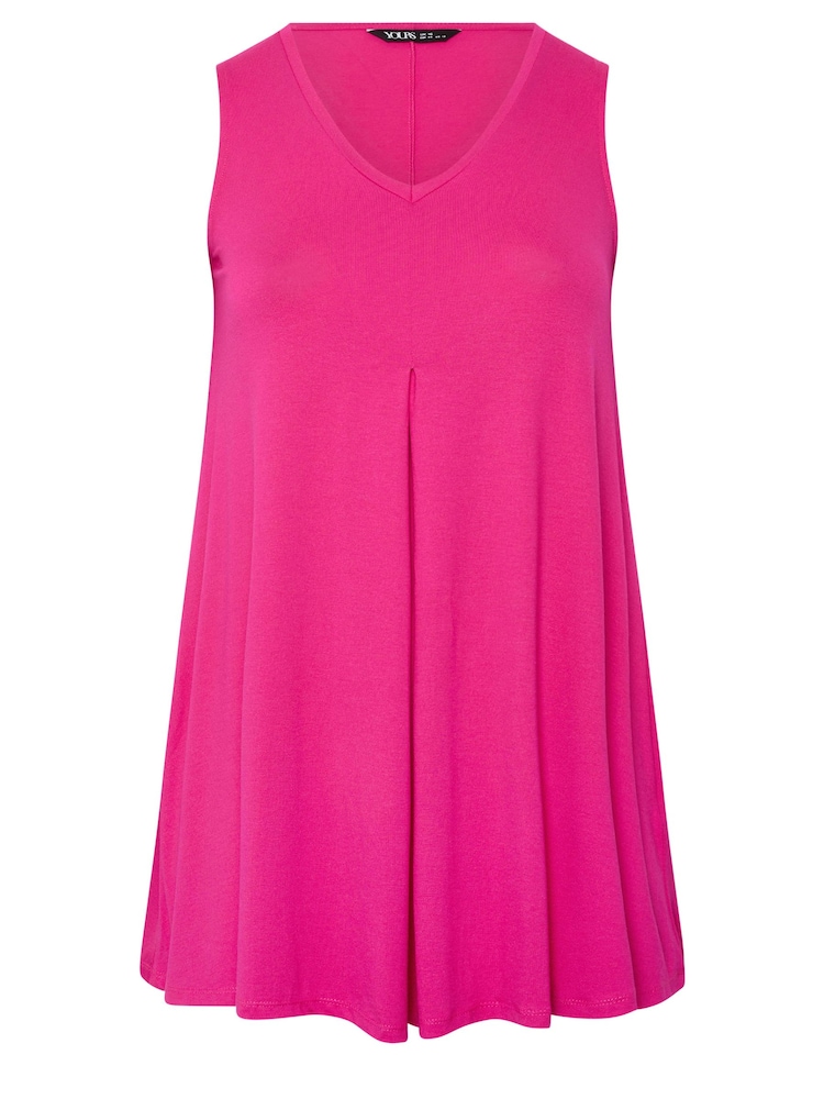 Yours Curve Dark Pink Pleated Front Vest - Image 5 of 5