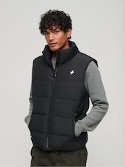 Superdry Black Sports Puffer Gilet - Image 1 of 6