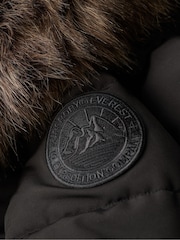 Superdry Black Everest Hooded Puffer Bomber Jacket - Image 6 of 7